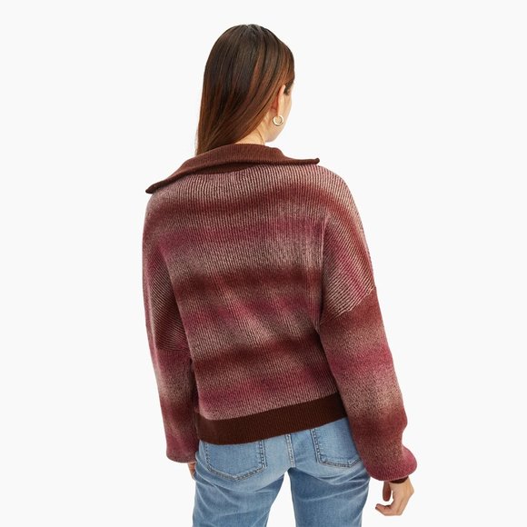 Naadam Merino Cashmere Space Dye Quarter Zip Sweater - Picture 3 of 12